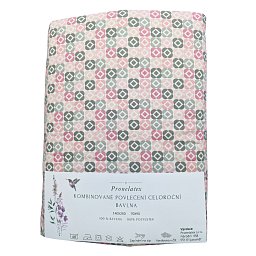 Obrázek pro produkt Mikroplyšové kombinované povlečení Růzový čtrvereček 140X200 70X90