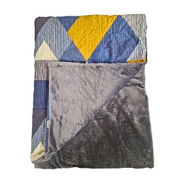 Obrázek pro produkt Zateplená kombinovaná deka v polštáři Žluté trojúhelníky 150X200 50X60