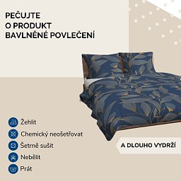 Obrázek pro produkt Bavlněné povlečení Kolibřík modrý 140X200 70X90